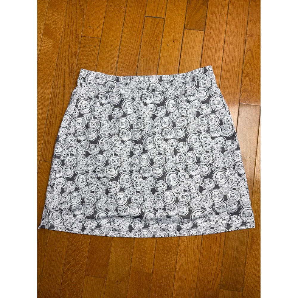 Peter Millar E4 Womens Grey White Geometric‎ Circle Print Golf Tennis Skort S